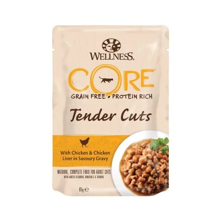 Wellness CORE Tender Cuts With Chicken & Chicken Liver For Cat - 85g - Pack Of 8 3 Wellness CORE Tender Cuts With Chicken & Chicken Liver For Cat - 85g - Pack Of 8
